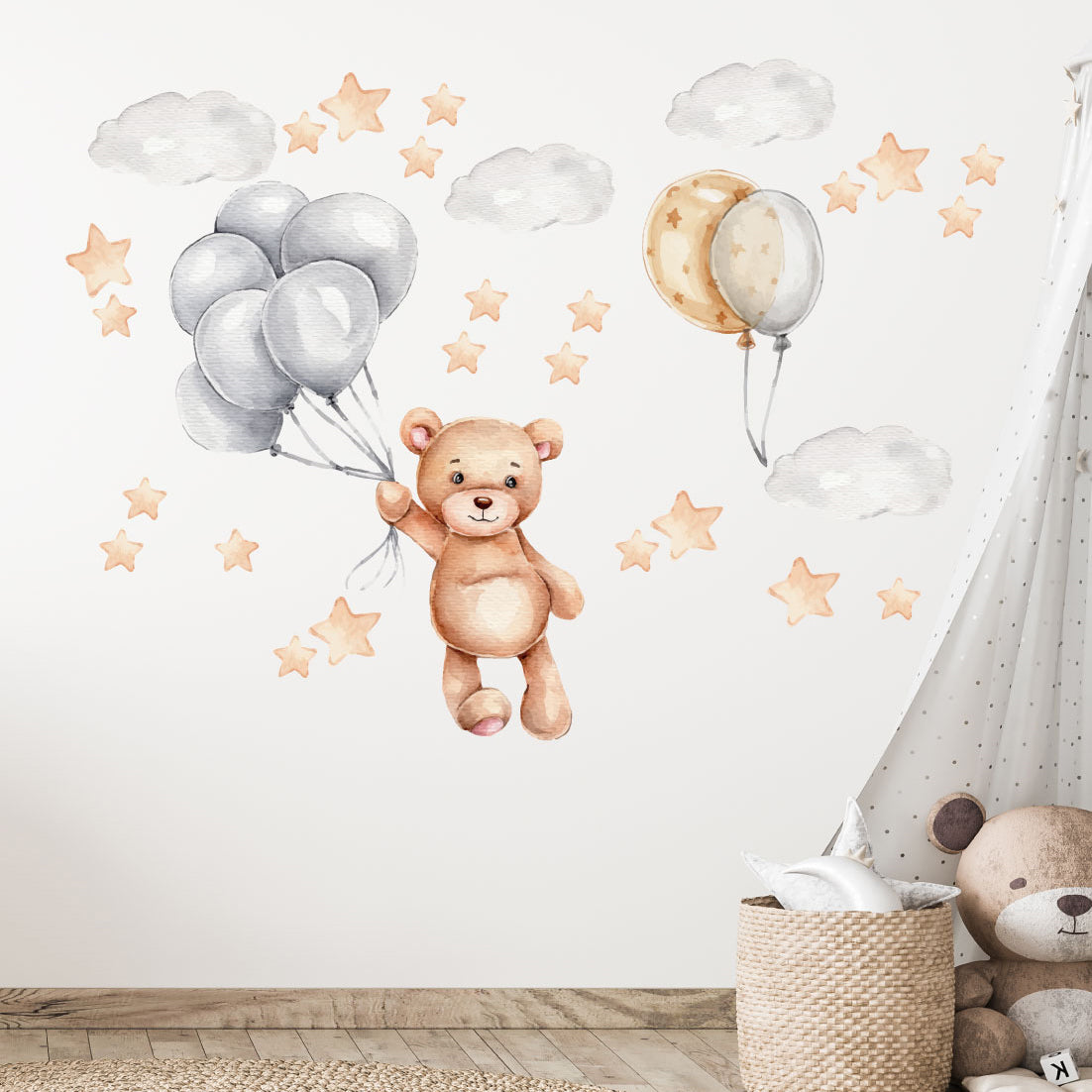 Teddybeer met ballonnen