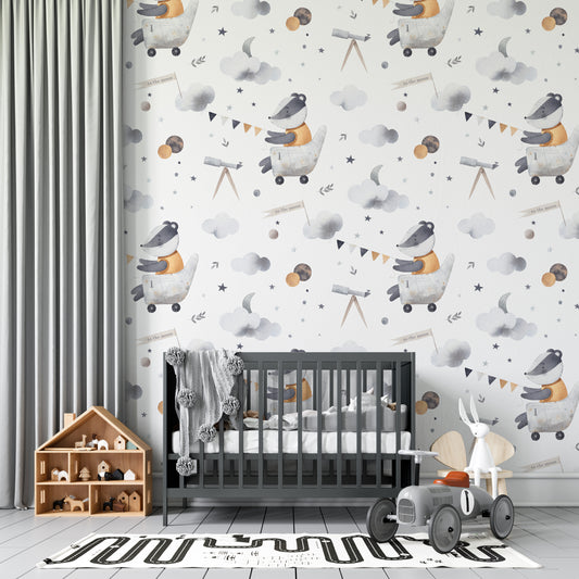 Badger Astronomer Wallpaper