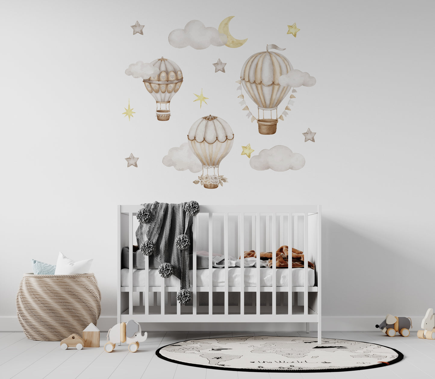 Pastellfarbene Heißluftballons