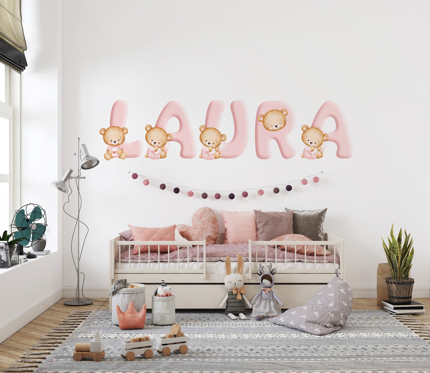 Pink Letters with Bears