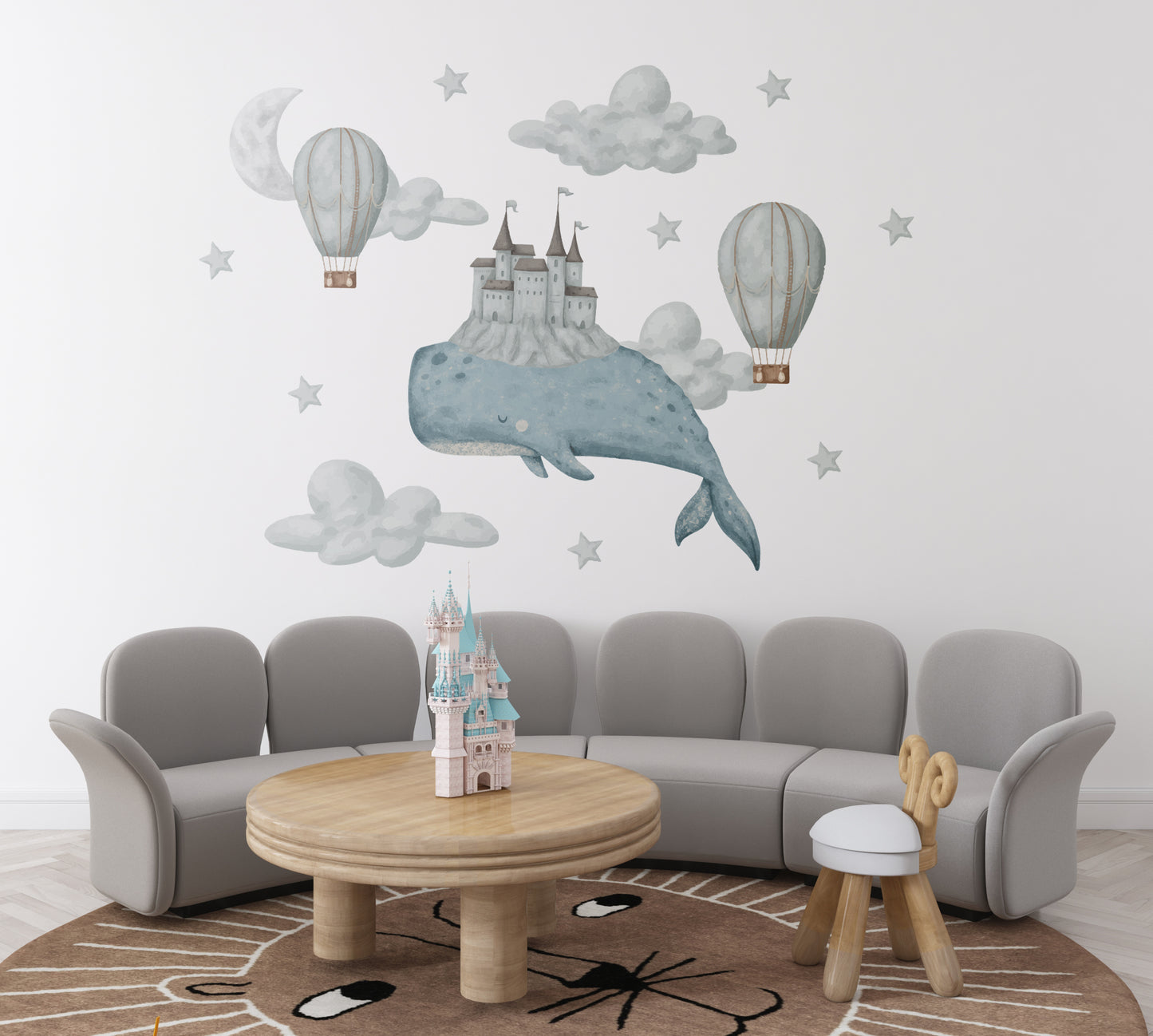 Boho Whales Wall Decals
