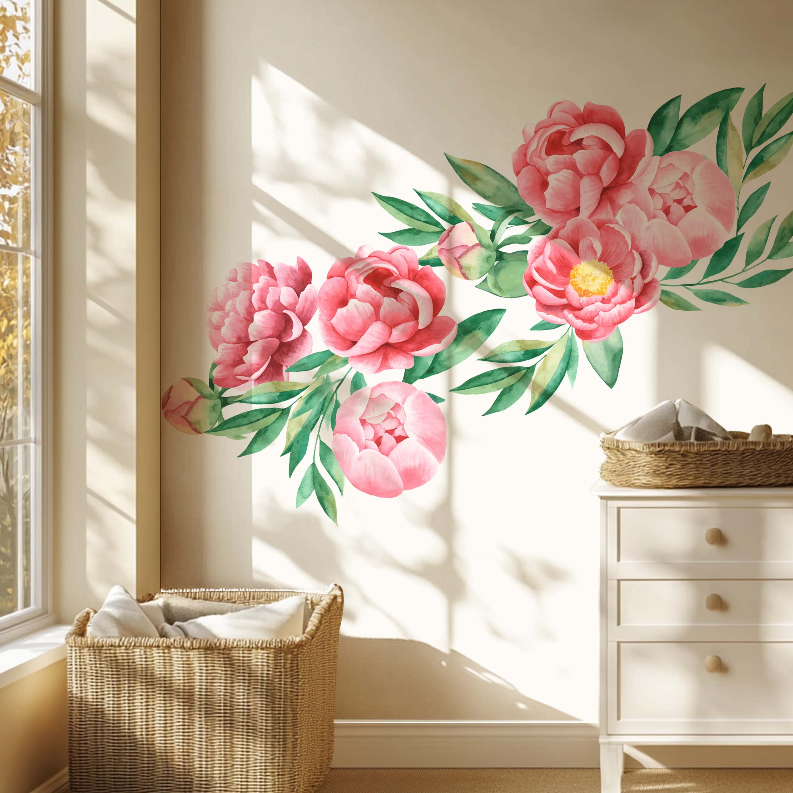 Giant Peony Floral Wall Decals | NulaLunaCrafts