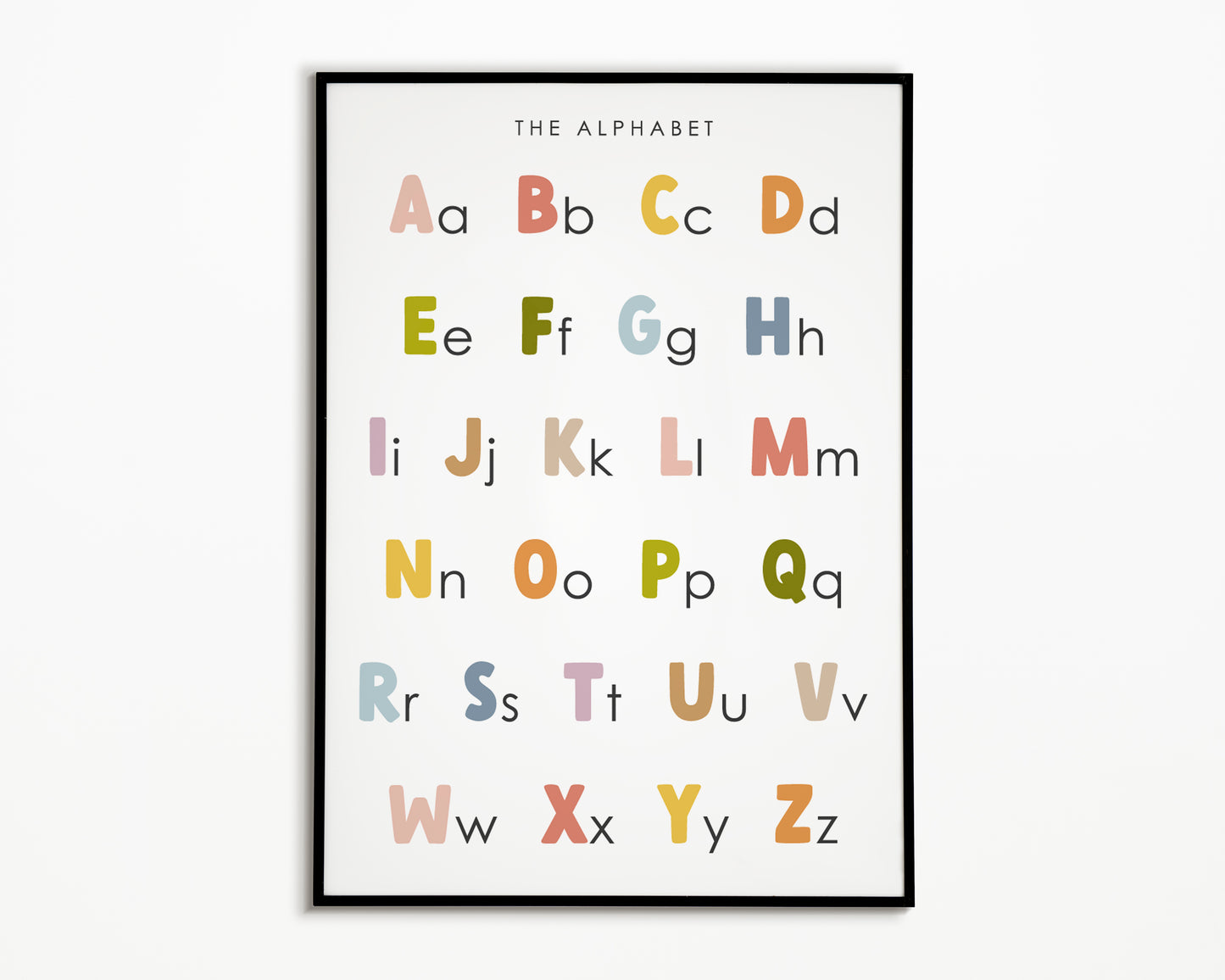 Colorful Educational Posters: Numbers, Shapes, & Alphabet