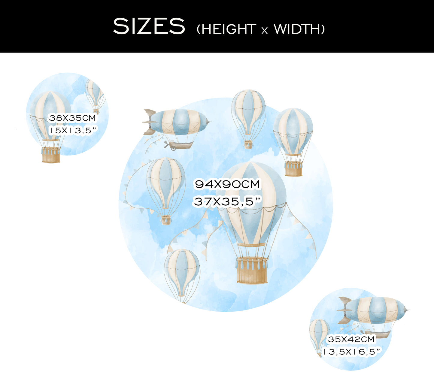 Pink Hot Air Balloons Round Decals