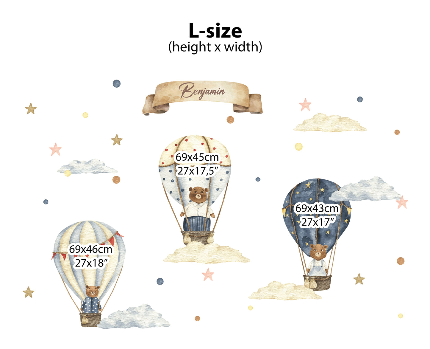 Familie dragen op heteluchtballonnen