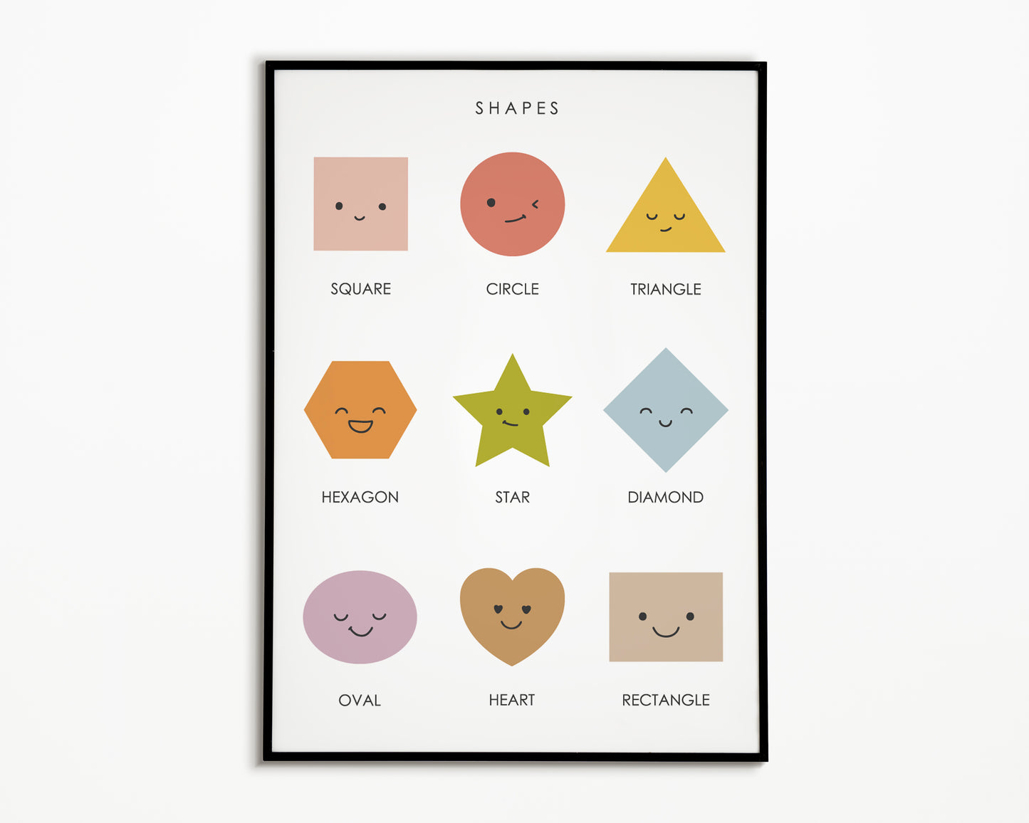 Colorful Educational Posters: Numbers, Shapes, & Alphabet