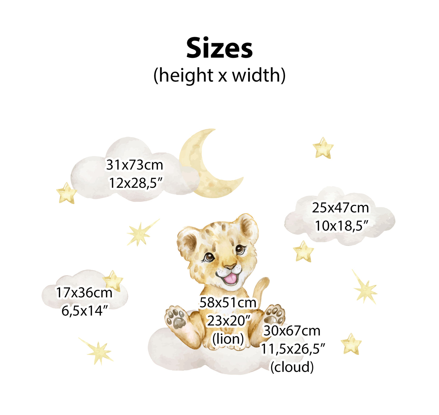 León bebé en las nubes