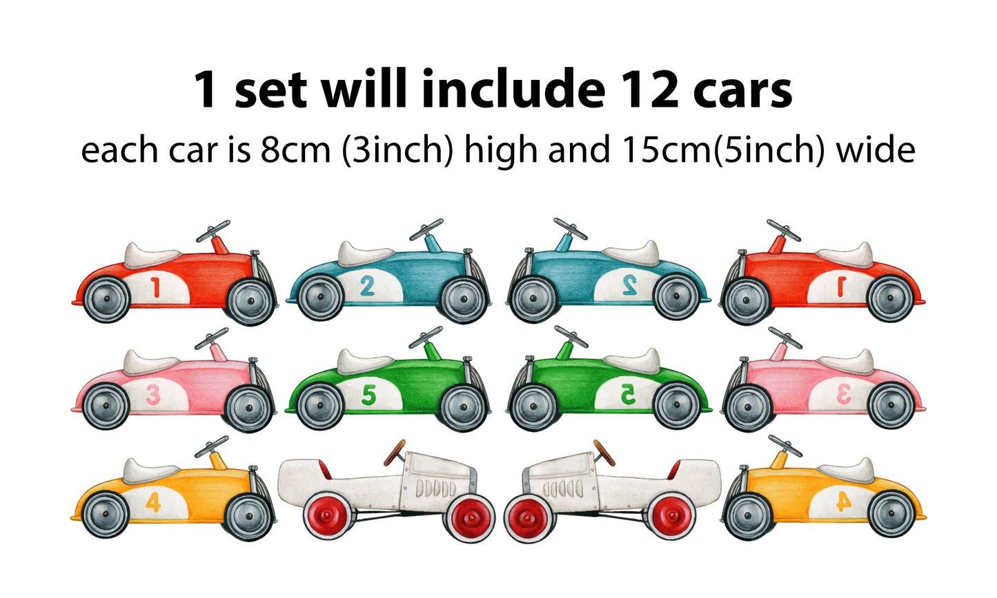 Colorful Vintage Race Cars