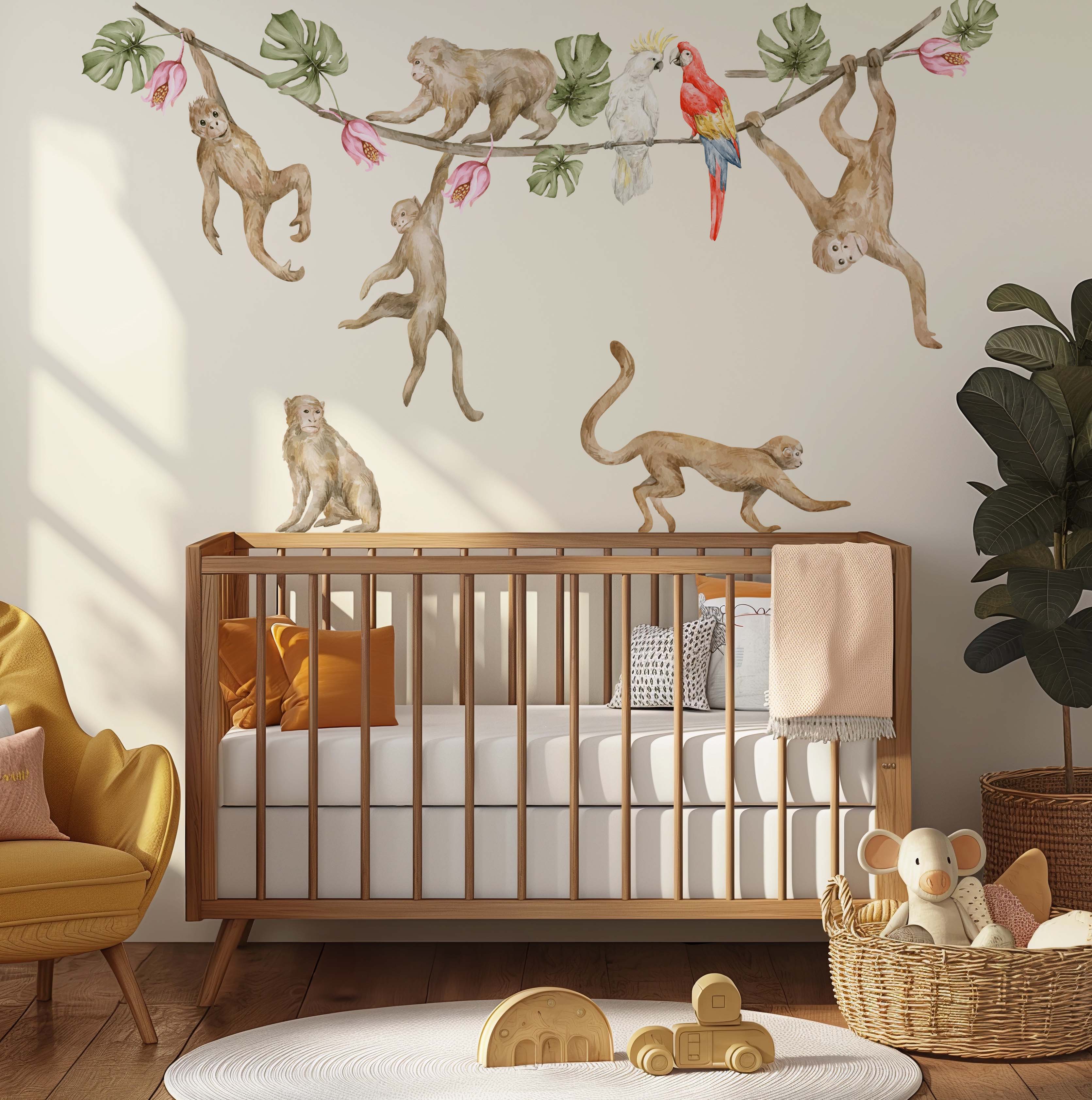 Cheeky Monkey Wall Decals for Kids Room & Nursery | NulaLunaCrafts