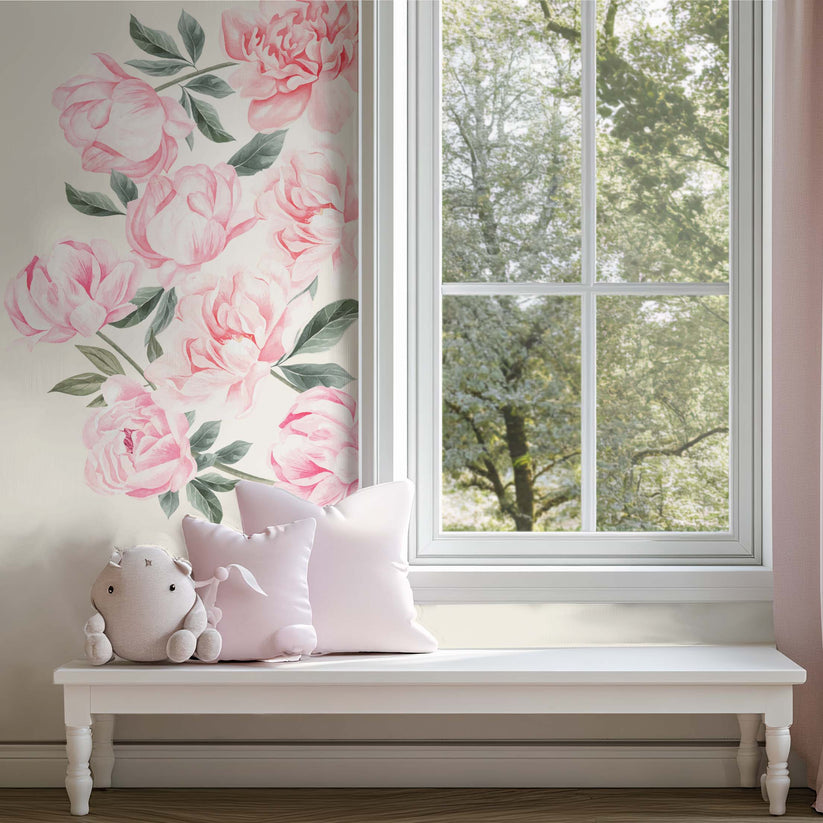 Pink Peonies Floral Wall Decals | NulaLunaCrafts