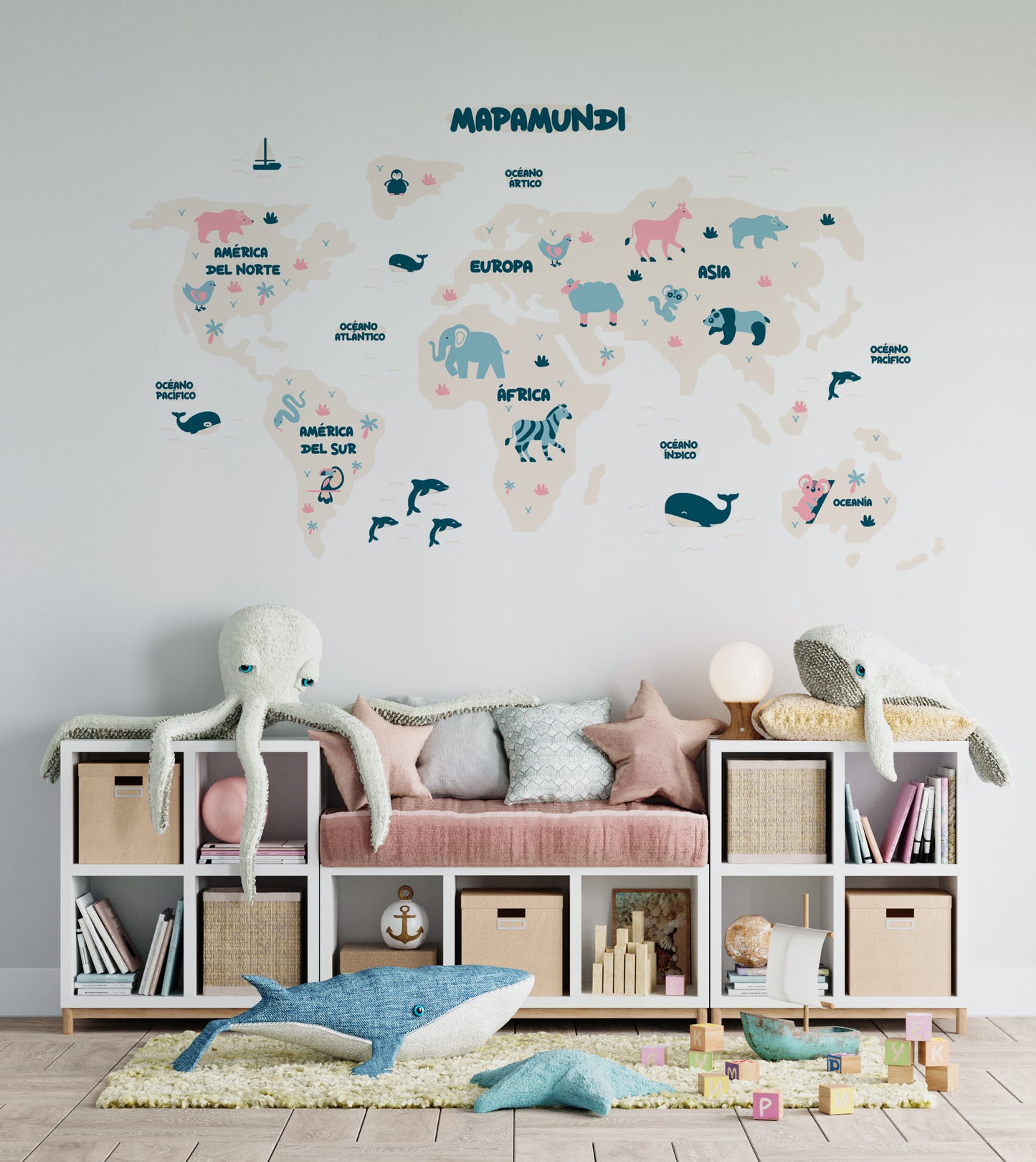 Fancy World Map Wall Sticker | NulaLunaCrafts