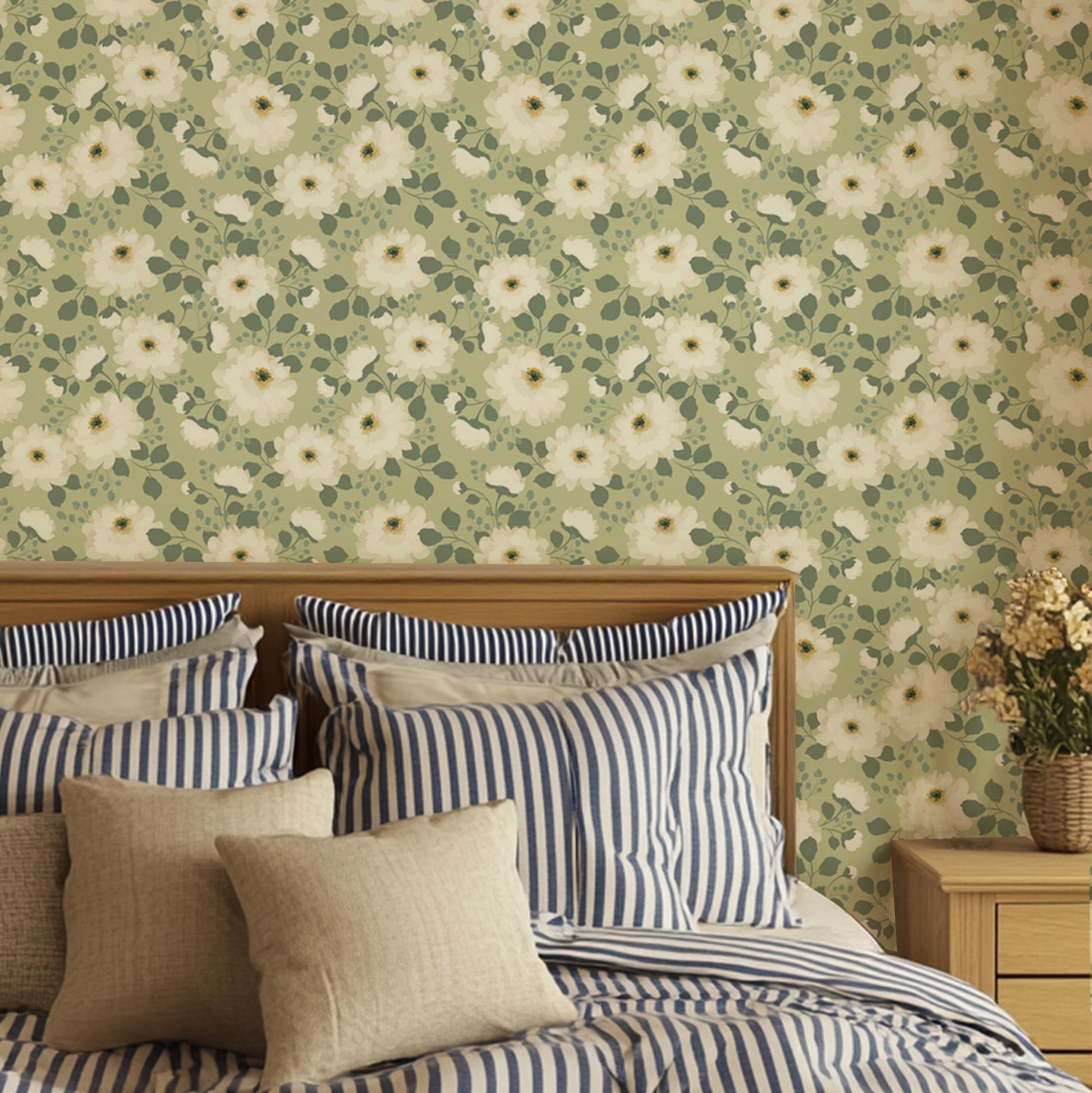 Sage Wildflowers wallpaper pattern - one of the designs you can order as a sample