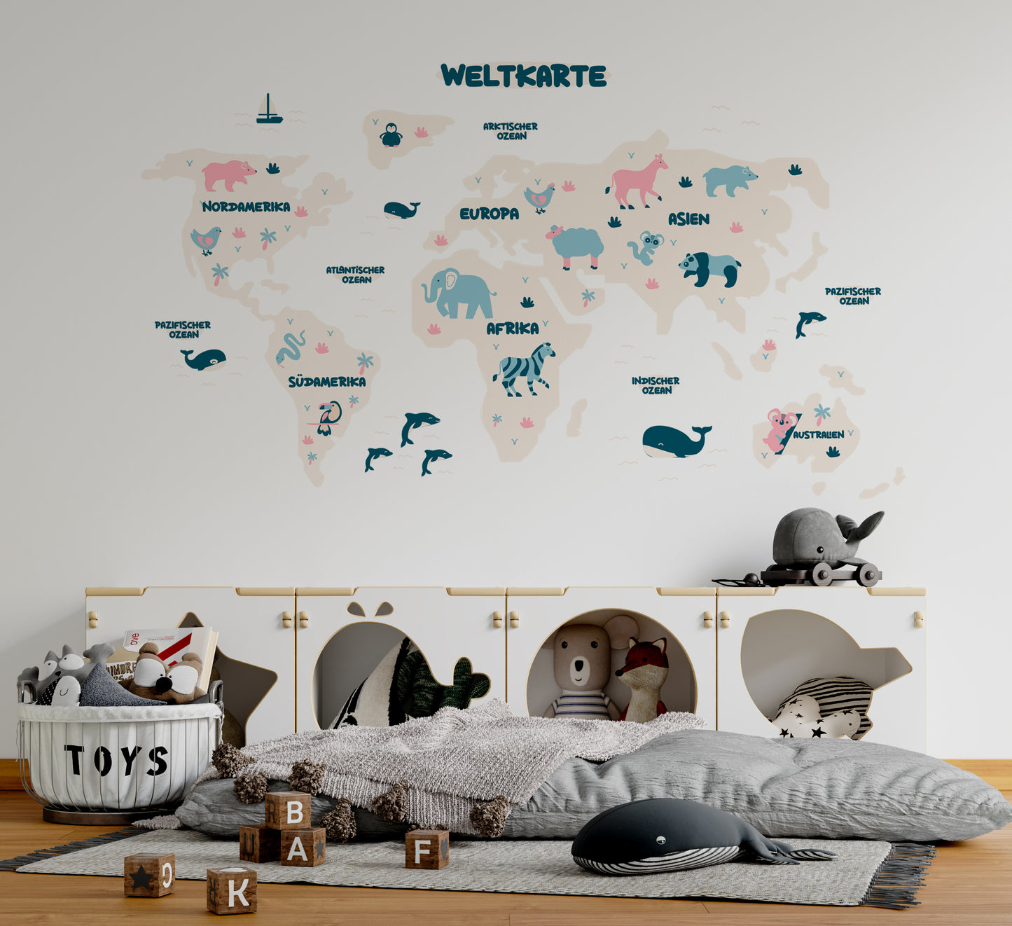 Fancy World Map Wall Sticker | NulaLunaCrafts