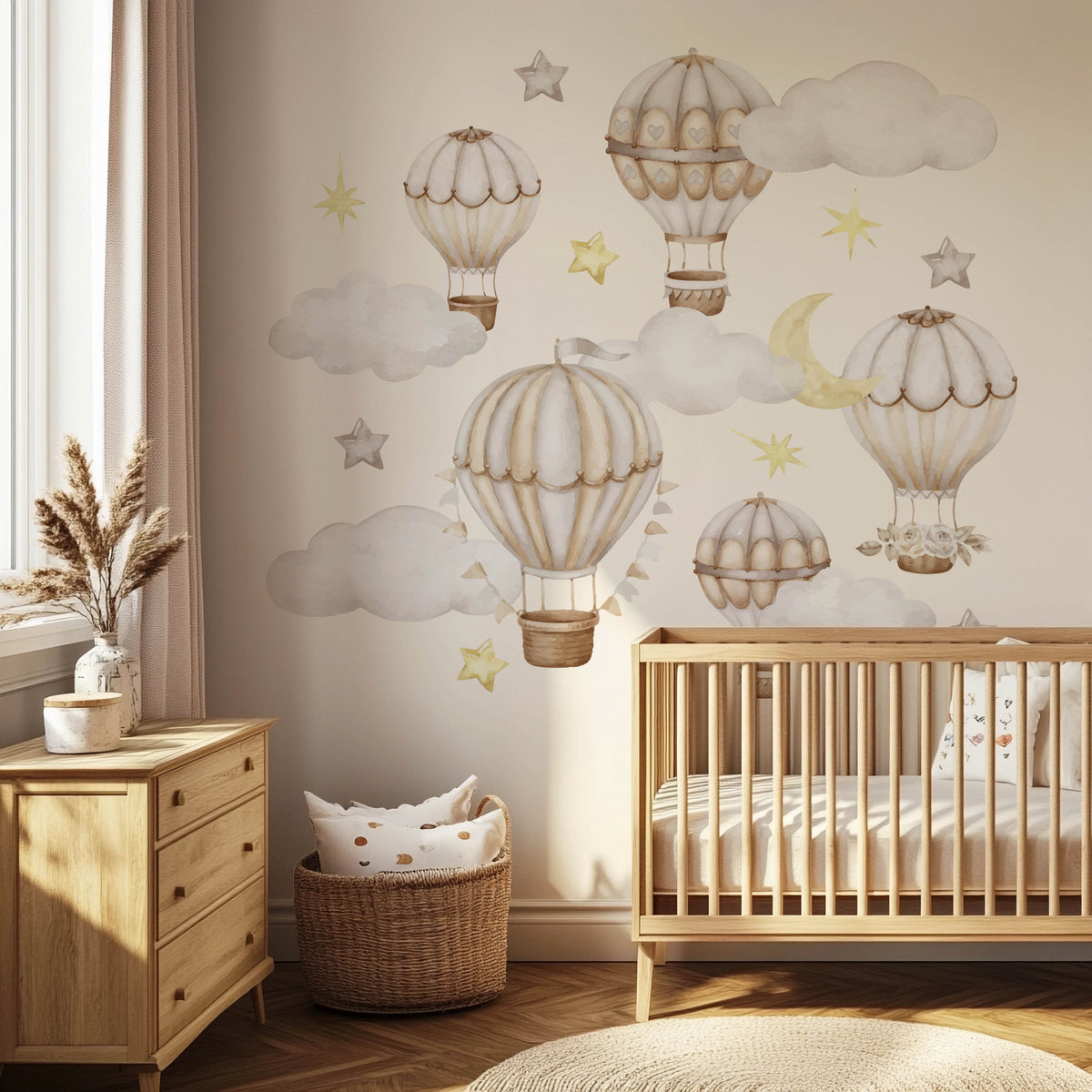 Pastel Hot Air Balloons Wall Decals