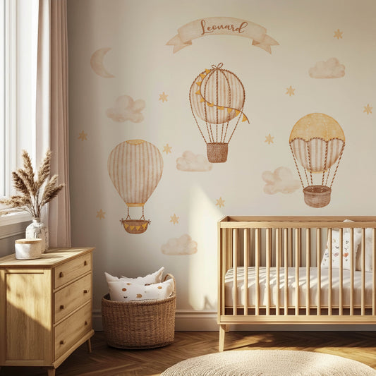 Montgolfières pastel — Sticker mural pour chambre d'enfant