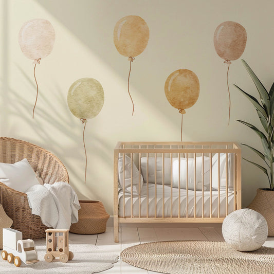 Animaux pastel en ballons — Sticker mural pour chambre d'enfant