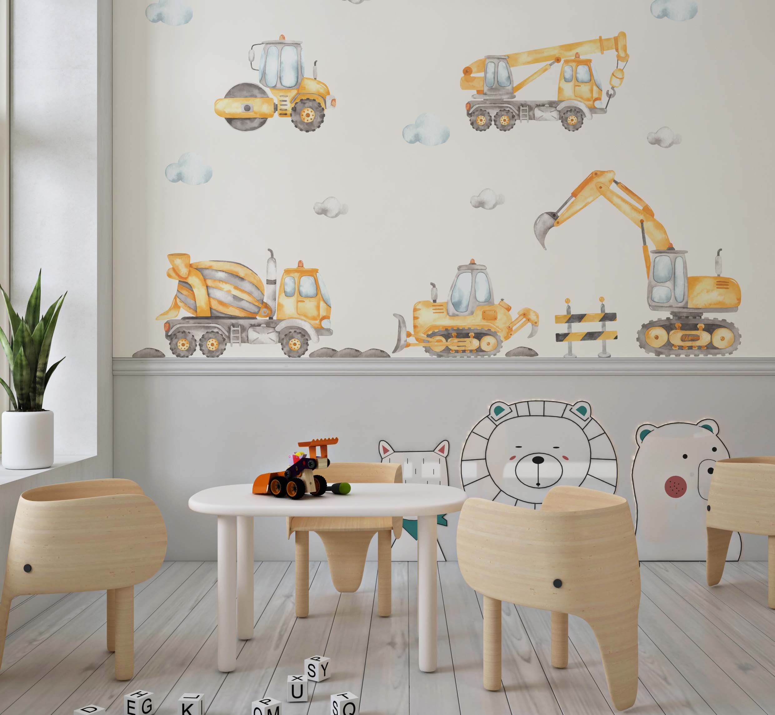 Machine Wall Patterns Heavy Machines Set Wall Stickers | NulaLunaCrafts