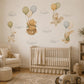 Pastelltiere auf Ballons Wandsticker