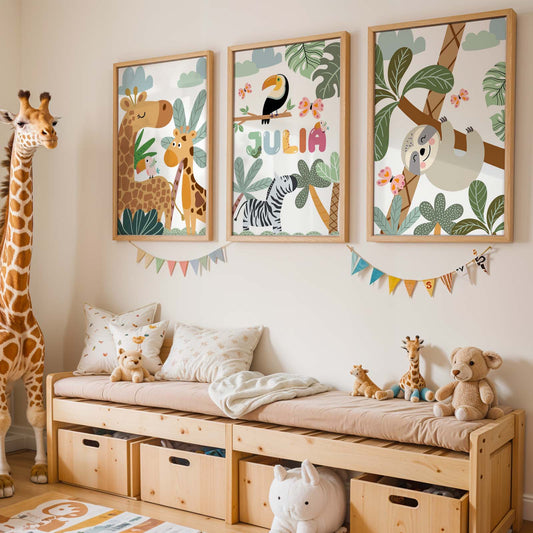 Custom Name Poster Tema Giungla