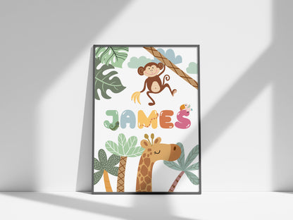 Custom Name Poster Tema Giungla