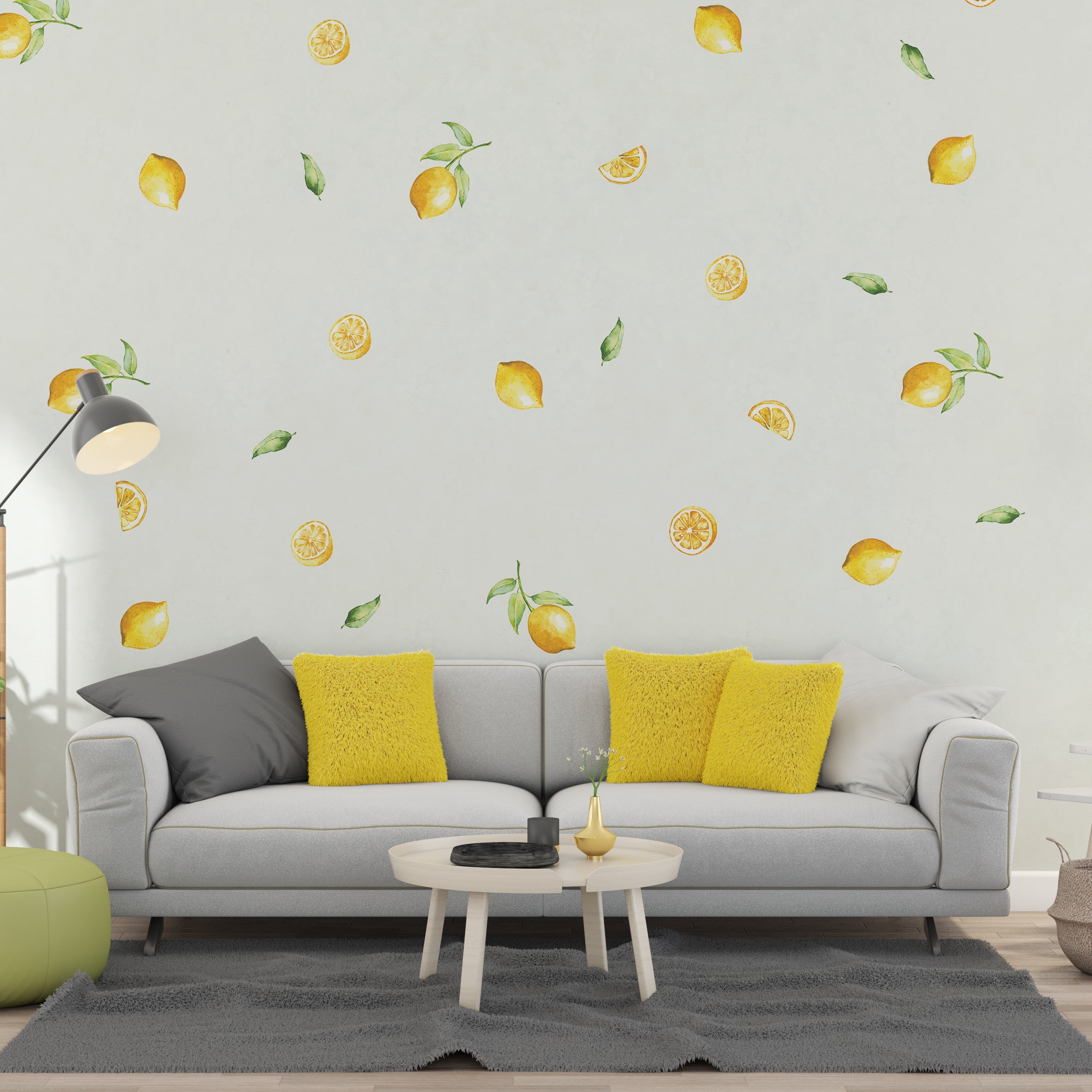 Lemon Set Nursery Wall Decal | Watercolor Peel & Stick Kids Room