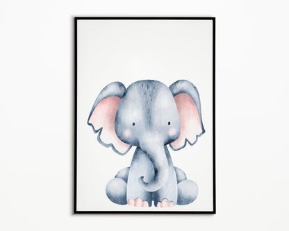 Nombre personalizado de animales de acuarela Póster