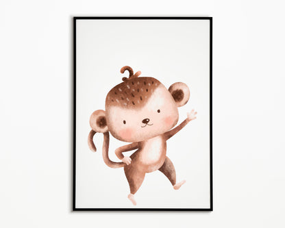 Nombre personalizado de animales de acuarela Póster