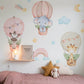 Bunte Heißluftballons mit Tieren Wandsticker