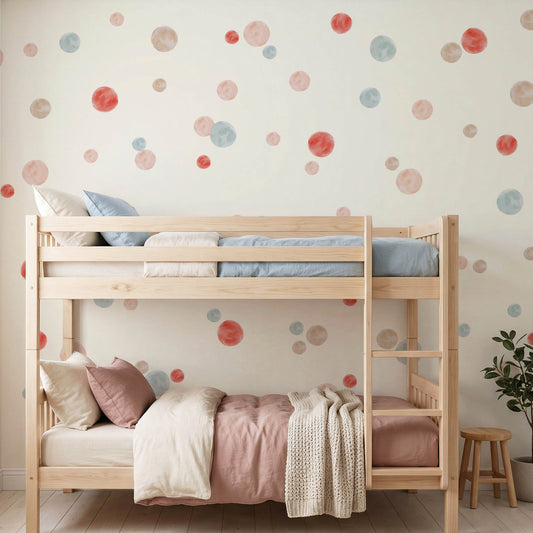Pois — Sticker mural aquarelle pour chambre d'enfant