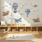 Vliegtuigen — Aquarel Muursticker voor de Babykamer