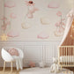 Nounours en parachutes roses — Sticker mural pour chambre d'enfant