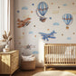 Vliegtuigen — Aquarel Muursticker voor de Babykamer