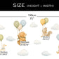 Pastelltiere auf Ballons Wandsticker