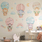 Bunte Heißluftballons mit Tieren Wandsticker