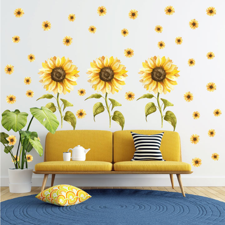 Sunflowers Interior Wall Stickers NulaLunaCrafts
