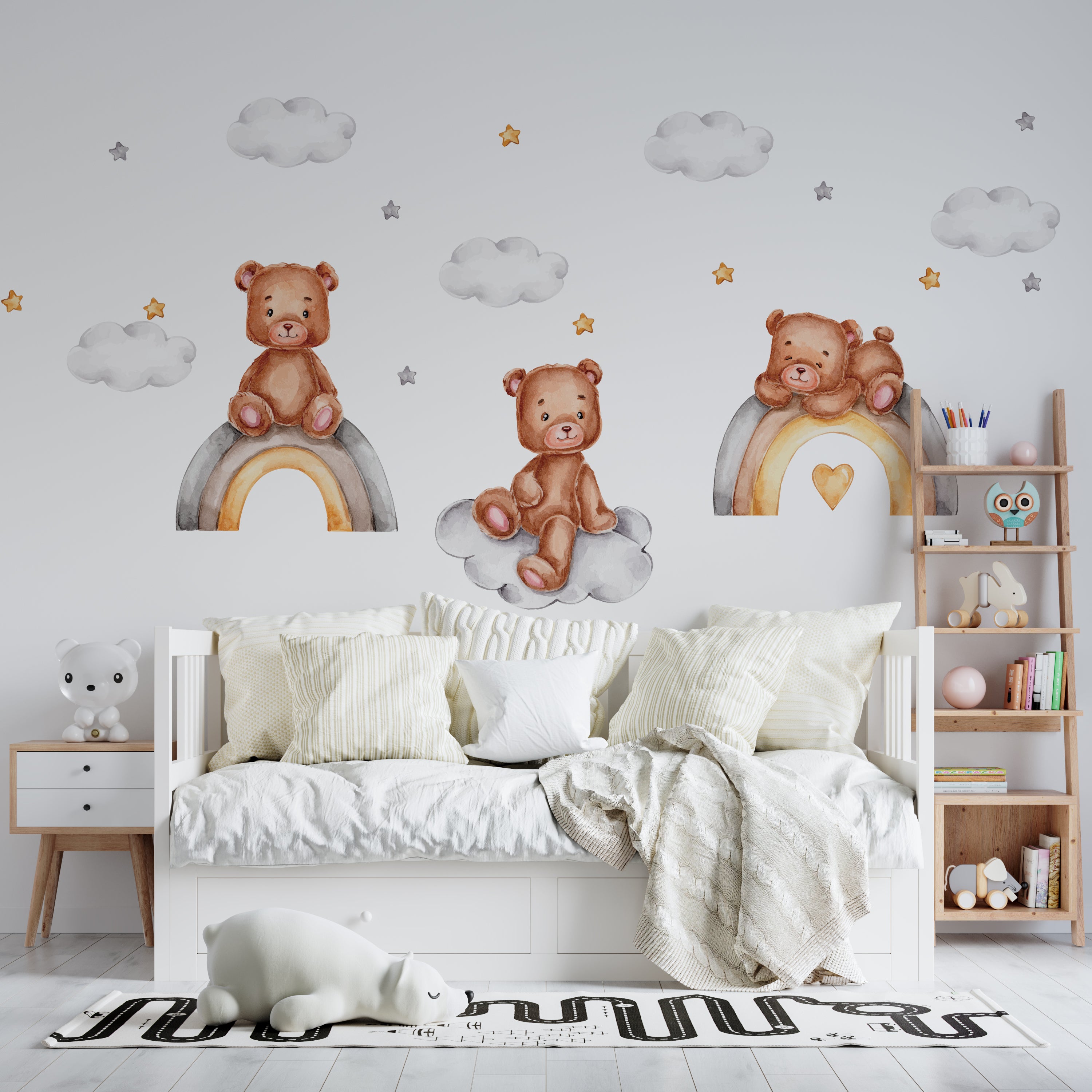 Teddy bear top wall stickers